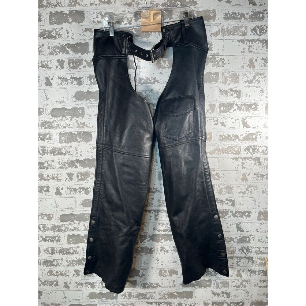 Mob hand tooled leather chaps women
